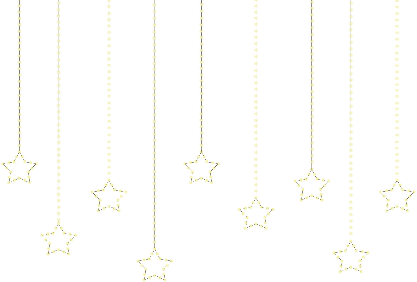 hanging stars decoration string lights clipart illustration